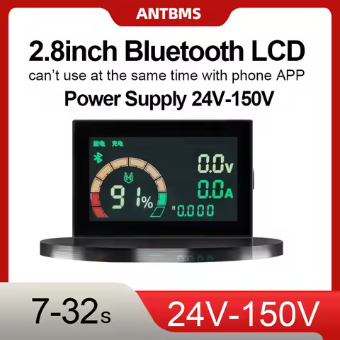 ANT BMS Bluetooth Battery level display 2.8 Inch bluetooth RS485 Voltage Current temperature Coulome