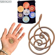 SHOOGOO Spiral Palm Ring, Jewelry Accessories Handmade Copper Palm Ring,  Adjustable Reiki Energy Sp
