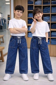 PREMIUM KIDS DENIM BAGGY JEANS ( L POKET )2y-12y CASUAL DENIM