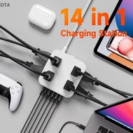 DTA 8AC+4USB Extension Cord Power Strip With USB (Type C), Ultra-Thin Flat Plug For Travel/Home/Offi