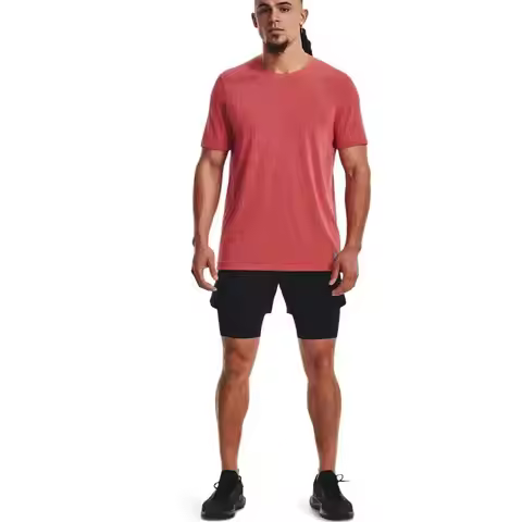 Under Armour UA Mens 2026 New Black 2 in 1 Woven Athletic Shorts 1378604-001