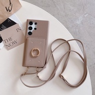 S24 Ultra Crossbody Wallet with Card Holder Leather Phone Case for Samsung Galaxy S23 FE S22 Plus A2