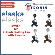 Alaska SWISH 13″ 3-Blade Ceiling Fan with Remote