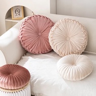 INS Style Pleated Wheel Pumpkin Pillowcase round Futon Pillow Cushion Living Room Bedroom Sofa Bed Waist Pillow