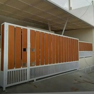Grc board with wood fence motif