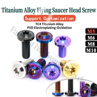 TC4 Titanium Alloy Flying Saucer Head Screw Torx Screws Disc Head Screws M5 Titanium Screws 64 Titan