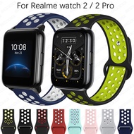 Realme watch 2/3 silicone band Replacement Strap wristband double color breathable strap for realme watch 2 Pro