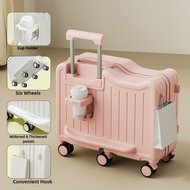 Ride on Luggage 20 Inch 80kg Supported Seat Rideable Cup Holder Carry On Luggage Bag Travel Suitcase