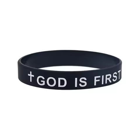 1PC/6PCS God is First Jesus Silicone Wristband Christian Bible Verse Bracelet I Am Second Rubber Ban