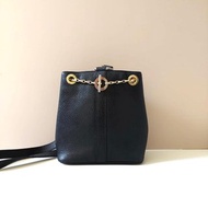【LA LUNE】中古二手CELINE黑色鏈條單肩水桶小包側背斜孭手袋