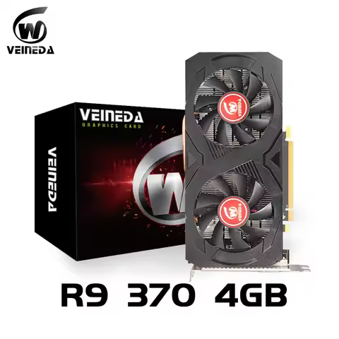 VEINEDA R9 370 4G Graphics Cards 256Bit GDDR5 HDMI-Compatible DP DVI GPU R9370 4G Video Card For AMD