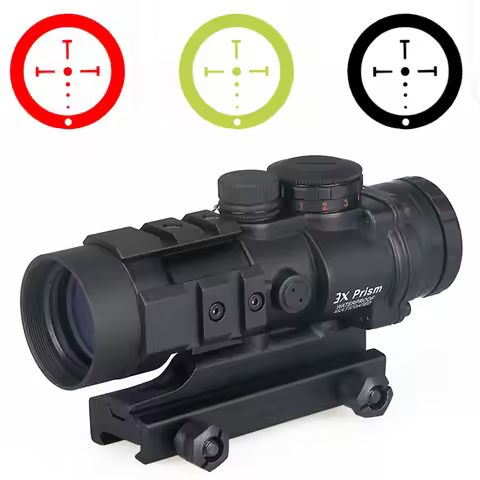 PPT 3X Hunting Scope 3x Prism Tactical Sight with Ballistic CQ Reticle HAMR 4x24 Riflescope Sniper S