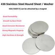 430 Stainless Steel Round Circle Sheet | Magnetic 430 Steel Washer | For DIY Projects, Home Applianc
