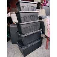 ☻ ♞ ▾ ⚾ ♞Storage box 135L & 100L capacity w/ wheels Heavy Duty️Makapal ️