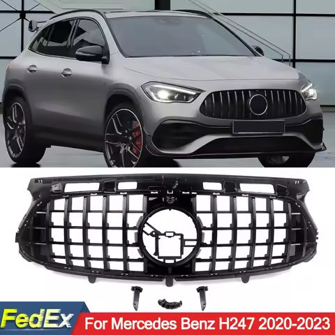 GT Style Front Bumper Grille For Mercedes Benz GLA Class Sport H247 GLA45 GLA 200 250 2020-2024 Kidn