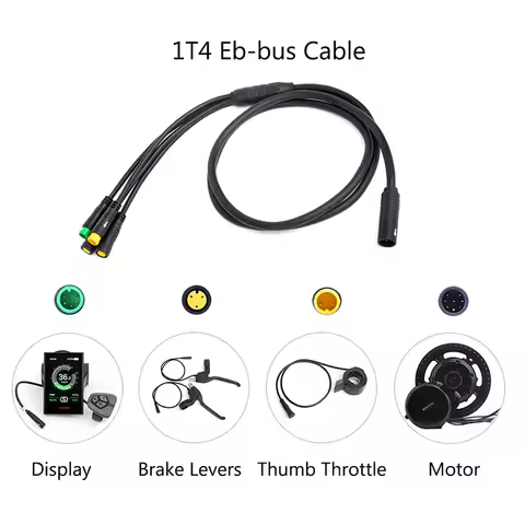 1T4 Main Cable for Bafang 8FUN, Mid Hub Motor Kits, E-Bike, BBS01B, BBS02B, BBSHD Connect, Brake Dis