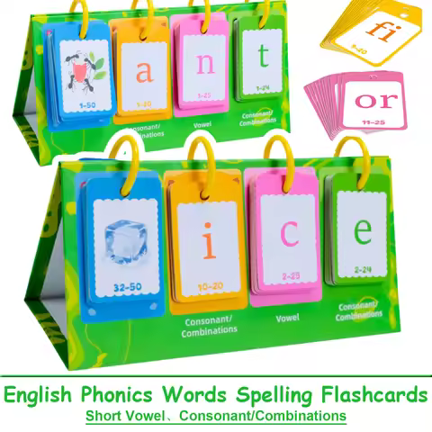 Phonics CVC Words Spelling Flash Card for Kids Word Building Learning Tools English Vocabulary Langu