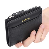 7svf Men's Short Wallet Zipper Coin Pocket Ultra Thin Card Clip Men's Black Small Men's Wallet High Quality PU Leather Men's WalletMen Wallets