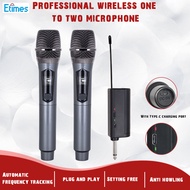 Etimes Rechargeable Wireless Microphones with Rechargeable Receiver Anti Slip Ring Charging Cable for Karaoke Machine Amplifier Speaker