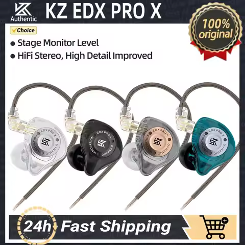 KZ EDX PRO X Wired Earbuds Dynamic Drive Earphone HIFI Bass Sport Noise Cancelling Headset With MIC 