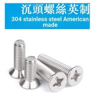 3145 > [2-56 4-40 6-32 8-32 Thread] 304 Stainless Steel American Phillips Countersunk Head Screw Inc