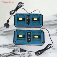 (Takashitree) For Makita 18-20V  Rechargeable Portable Mini Dual Ports Charger BL1860B BL1850B BL183