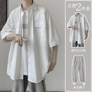 ❐▥Baju kemeja lelaki musim panas jaket nipis versi Korea dari trend baju kasual lengan pendek lelaki