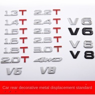 Car 3D Metal Bumper Stickers Car Label Creative Modification Displacement Car Rear Sticker Sticker 1