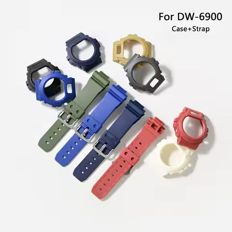 Case+Strap for Casio G-SHOCK DW-6900 DW-6600 DW-6930 DW-3230 Replacement TPU Resin Protective Shell