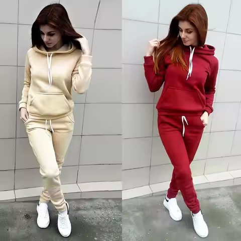 Harajuku Casual Women's Sportswear Sportswear Jogging Suit Women's Hooded Sportswear Suit Set Clothi
