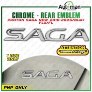 Rear Logo Emblem Badge Proton Saga BLM FLX FL Saga 2016 - 2025 Rear Bonnet Wording Chrome Matte Blac