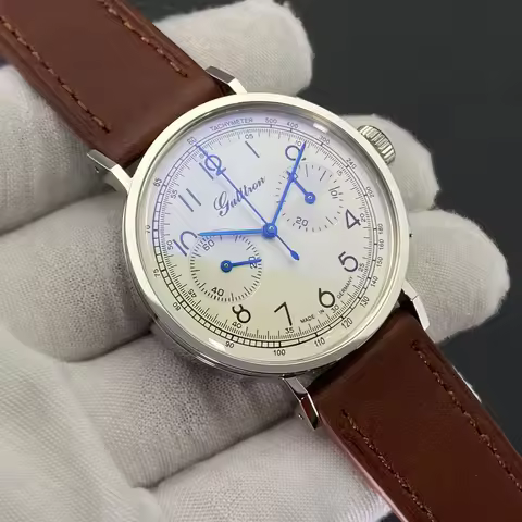 Gull Tron Men Chronograph Watch 40MM Panda Manual Winding Mechanical Wristwatch ST1901 Sapphire Mirr