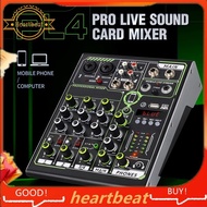 [Hot-Sale] Live Sound Card Mixer Console PL4 PRO 4 Channel DSP Effects Professional with Bluetooth USB Interface for Music Lover Durable Easy Install