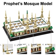 594PCS Blok Binaan Kanak-Kanak Model Masjid Nabi, Bata Puzzle, Mainan Kanak-Kanak, Hiasan Rumah, Kol