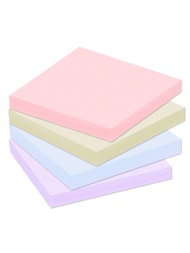 4 Pads Pastel-Colored Sticky Notes 7.5 X 7.5 Cm (3x3 Inches), Morandi Colors Self-Stick Pads, Easy T