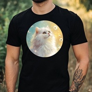 Mens Persian Cat Dandelion Print Cotton T-Shirt Size Xs To 3Xl-4B6Ef