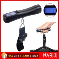 NARIO Portable Travel LED / LCD Digital Baggage Luggage Weighing Strap Scale Weigh Measurement