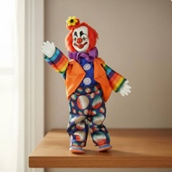 Great Idea Ceramic Clown Doll Collectible Item 8 Inch Jester Statuette Porcelain Head and Limbs for 