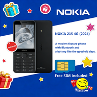 NOKIA 215 Y2K 4G โทรศัพท์มือถือรุ่นขั้นสูงของ Nokia 3310โทรศัพท์ผู้สูงวัย TA-1613สีดำคลาสสิก