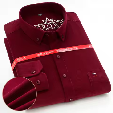 New Oversize S~7XL Corduroy Men's shirts Man Long Sleeve Regular Fit Cardigan Homme Dress Shirt For 