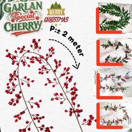 Special cherry garland, cherry garland, pine garland, leaf garland, cherry flower garland, Christmas