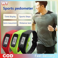 [WT] LED Pedometer Bracelet Step Counter Watch 12/24H Time Display Step Counter Watch Silicone Step 