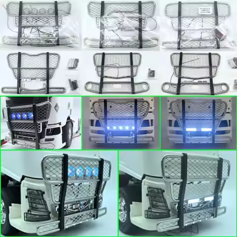 LED 1 Set Crash Barrier Cattle Pen for 1/14 Tamiya RC Truck Scania 770s Volvo 56360 Actros Man Gtx 5