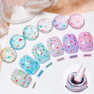 MEET ACROSS Yogurt Nail Gel Polish Spring Summer Colorful Sequins Nail Polish Gel 7ml
