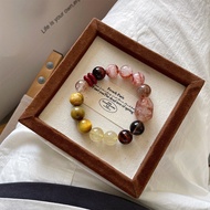 DETUA High-Quality Black Gold 7A Crystal Bracelet Large Beads Natural Citrine Tiger Eye Bracelet Hig