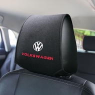 1pcs Car Logo Headrest Cover Black Suede Car Seat Headrest Case Decoration Accessories for VW Volkswagen Jetta MK5 Golf Passat 3B7 601 171