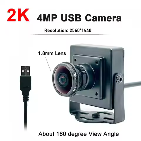 4MP Metal USB Camera 160 degree USB Webcam 2560*1440 Resolution With 5MP 1.8ｍｍ Wide View Fisheye Len
