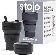 STOJO Biggie Silicone Collapsible Cup, 16 oz/473 ml, Carbon