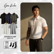 Gao studio men's turn-down collar Polo shirt, lightweight form, flattering stretch cotton fabric, el