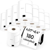 12 Rolls of 4.07" x 6.4" DK-1247 Shipping Labels Compatible with Brother QL Printers - Includes 1 De